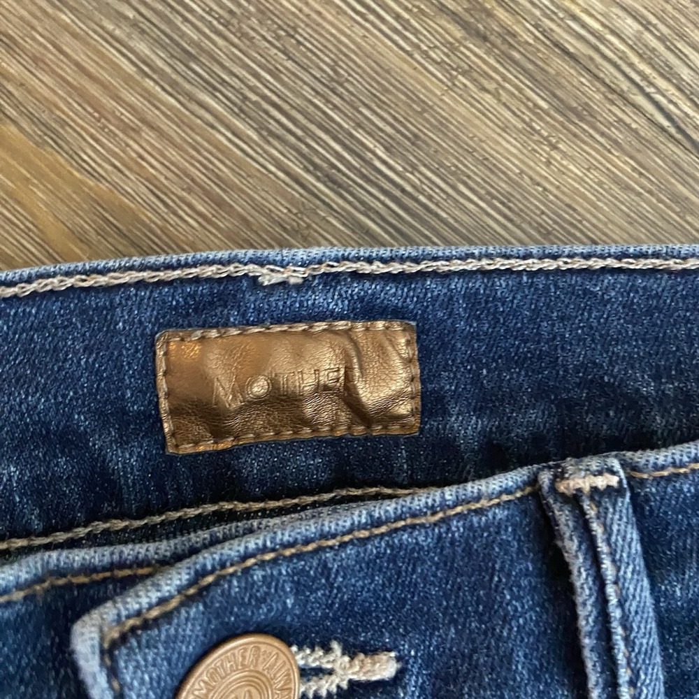 MOTHER The Insider High Rise Crop Step Fray Bootcut Jeans size 25 in Teaming Up - Picture 7 of 12